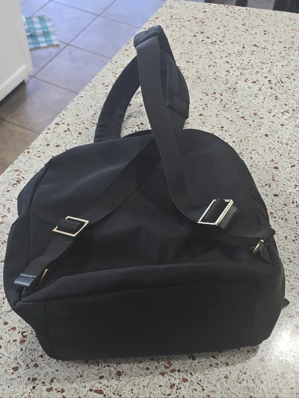 kate spade Black Nylon Backpack with Gold Hardware